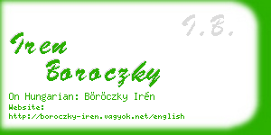 iren boroczky business card